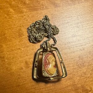Timeless Vintage Gold Cameo Pendant Necklace